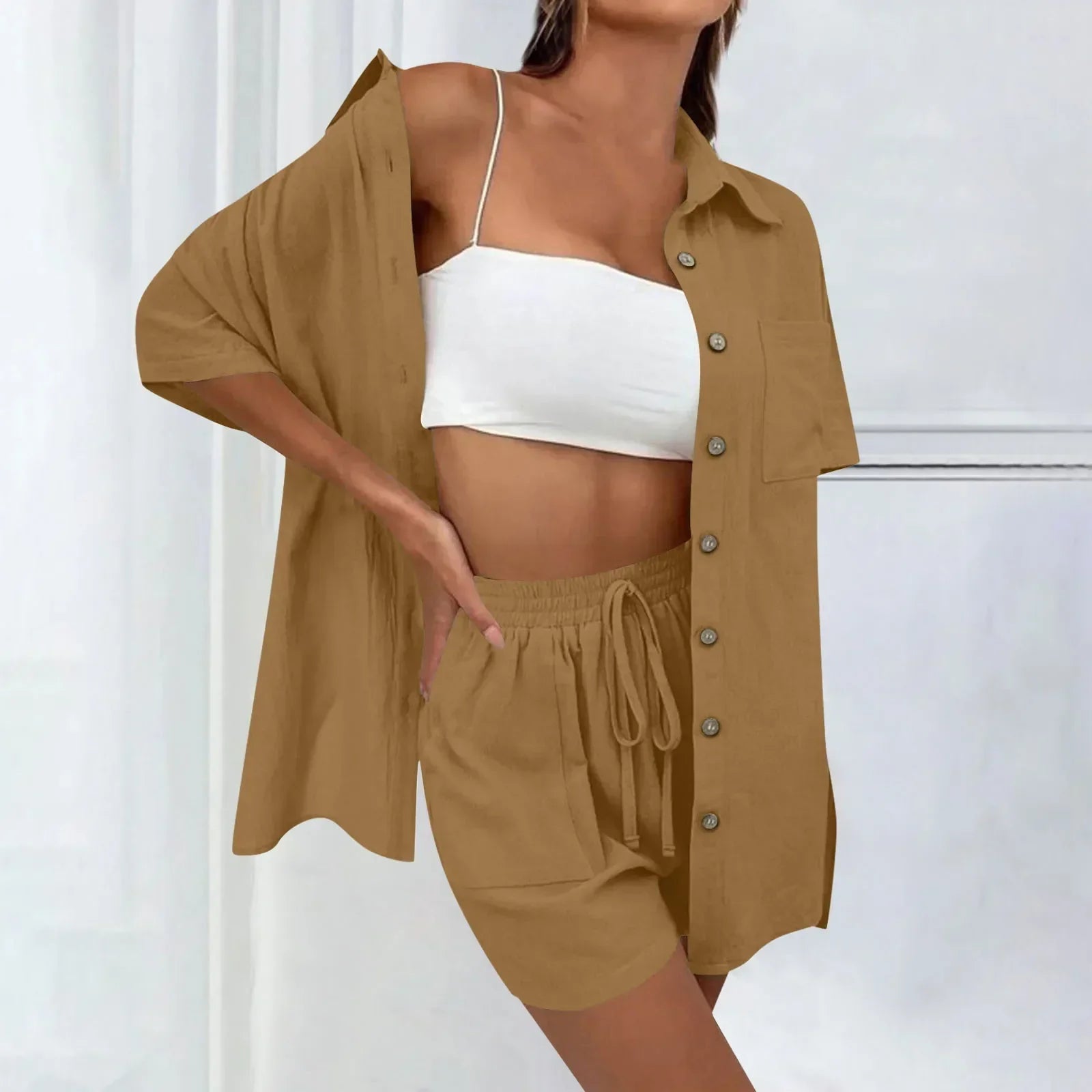 Mara | Loose Top and  Casual Shorts Set - Motheero