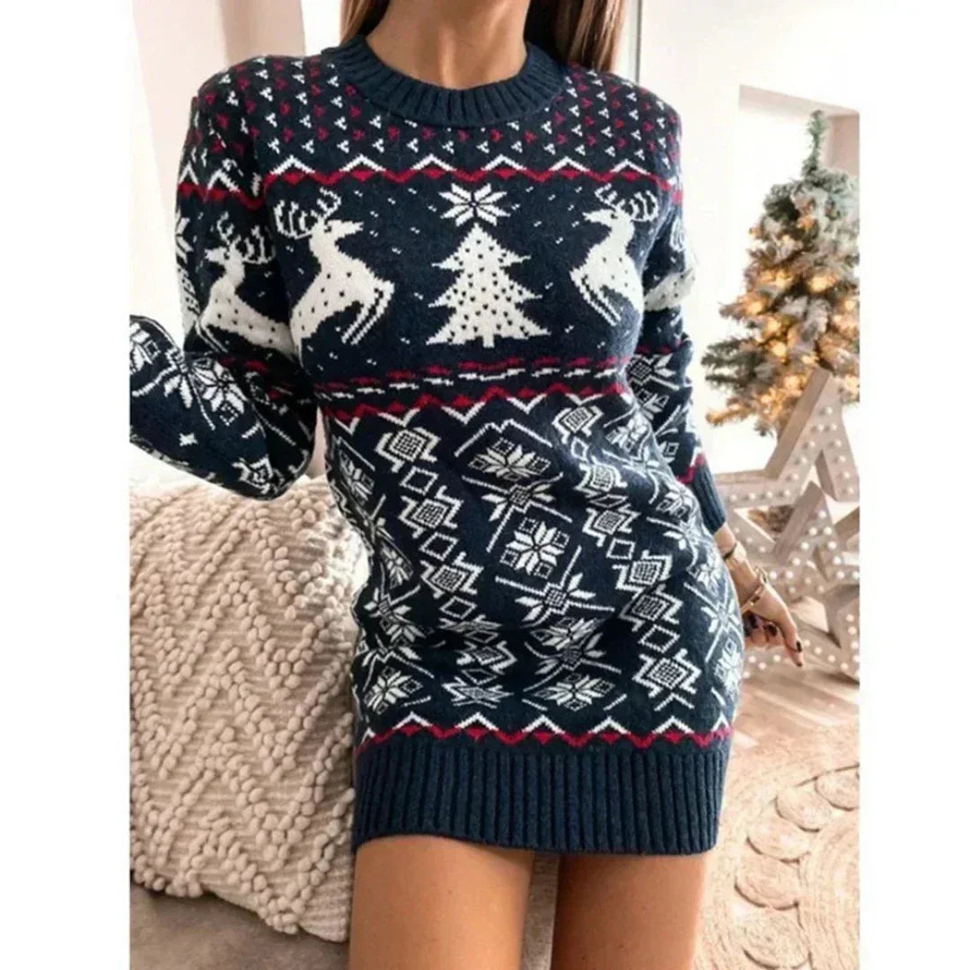 Cristy | Cozy Winter Shift Dress - Motheero