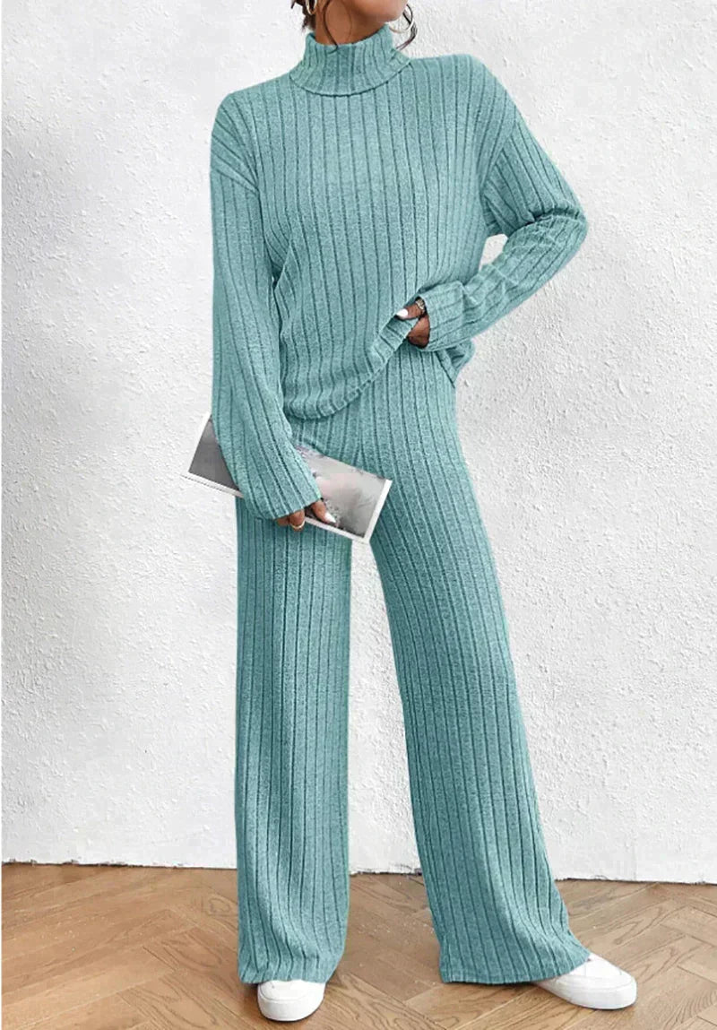 Lina | Women Knit Turtleneck Sweater and Pants Outfit Set