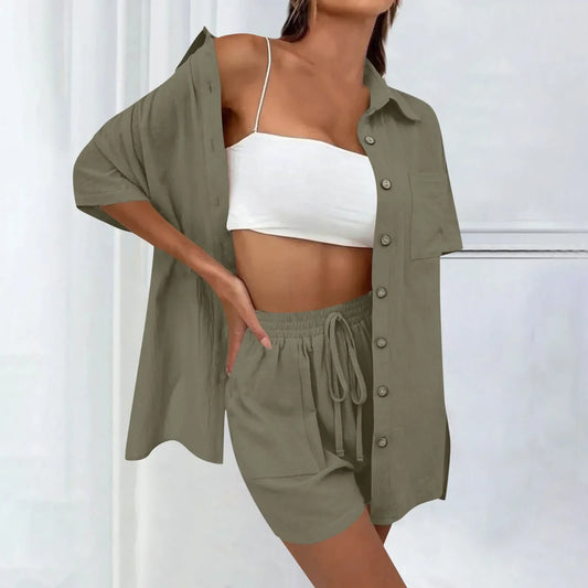 Mara | Loose Top and  Casual Shorts Set - Motheero