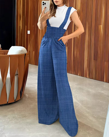 Valeria | Retro High Waist Overall One-Piece