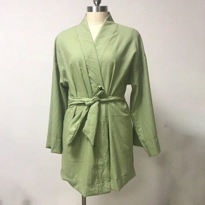 Aria | Short Long Sleeve Dress with Tie Waist - Motheero