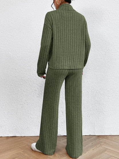 Lina | Women Knit Turtleneck Sweater and Pants Outfit Set
