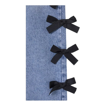 Seraphine | Mid-Waist Wide-Leg with Ribbon Detail Jeans