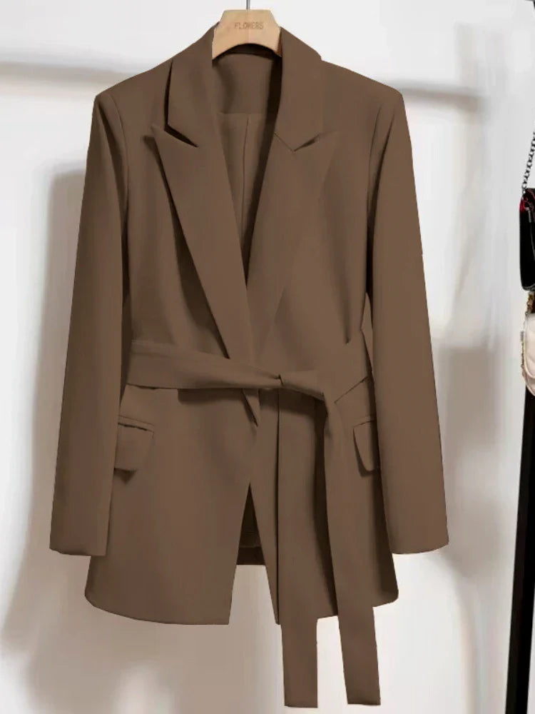 Grace | Belted Elegant Blazer - Motheero
