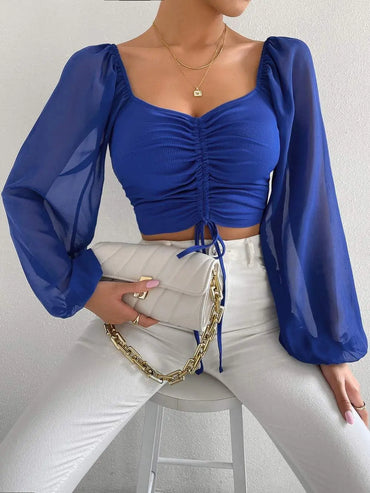 Celeste | Elegant Long‑Sleeve Spring Blouse - Motheero