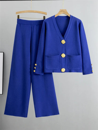 Mira | Elegant Knitted Set Cardigan Trousers