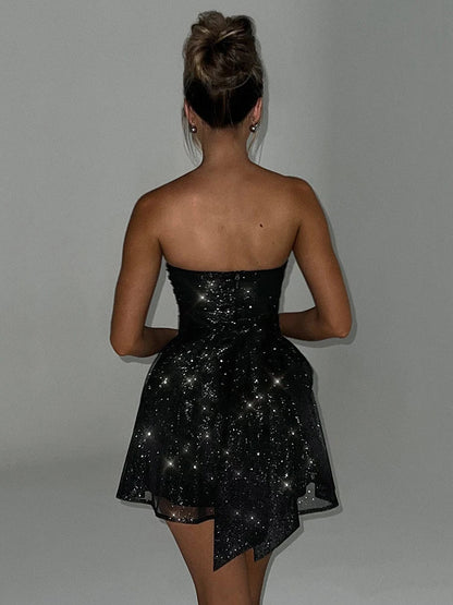 Elara | Strapless Sequin Mini Dress - Motheero
