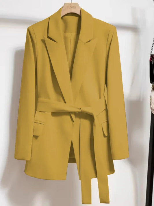Grace | Belted Elegant Blazer - Motheero