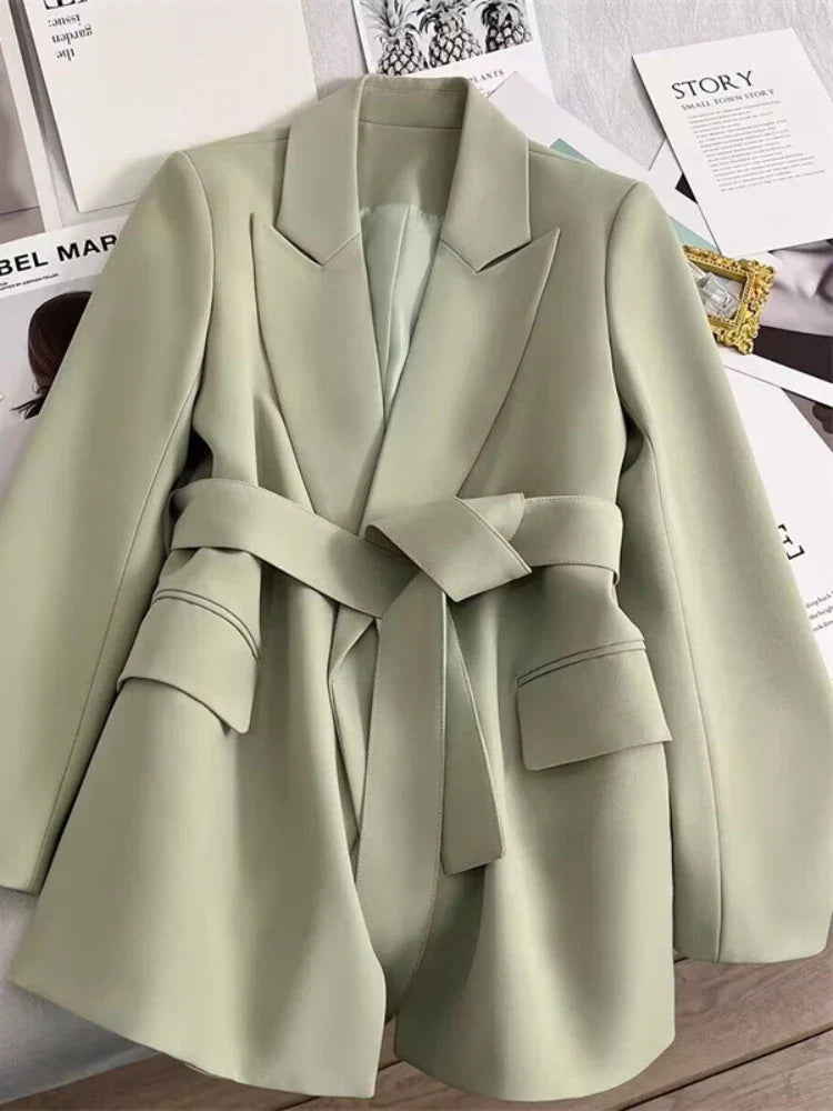 Grace | Belted Elegant Blazer - Motheero