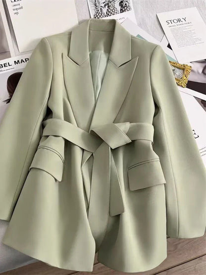 Grace | Belted Elegant Blazer - Motheero