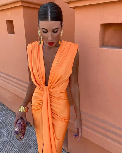 Huda |  Sophisticated Sleeveless Dress - Motheero