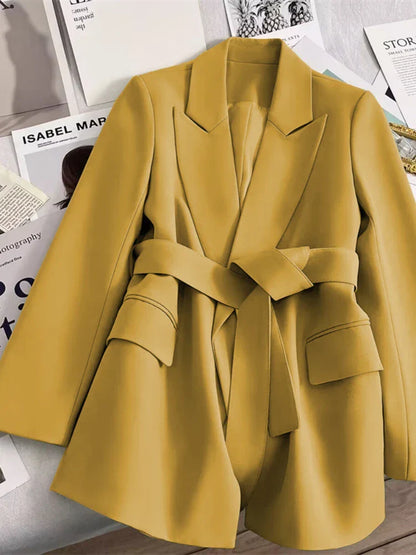 Grace | Belted Elegant Blazer - Motheero