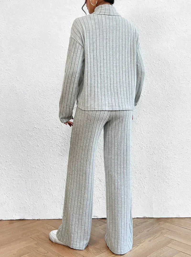 Lina | Women Knit Turtleneck Sweater and Pants Outfit Set