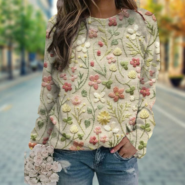 Madeline | Long‑Sleeve Floral Print Sweater