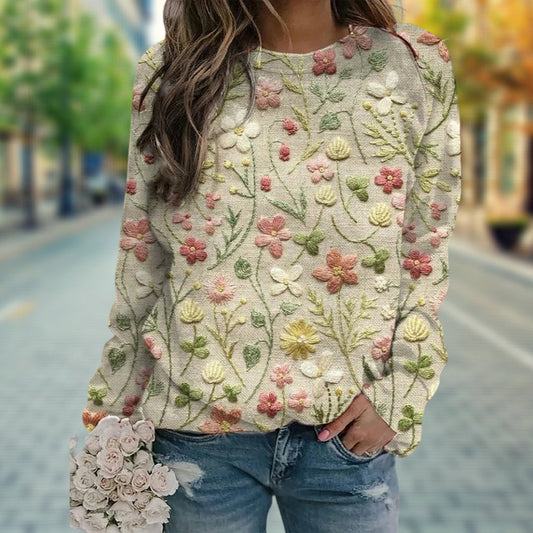 Madeline | Long‑Sleeve Floral Print Sweater