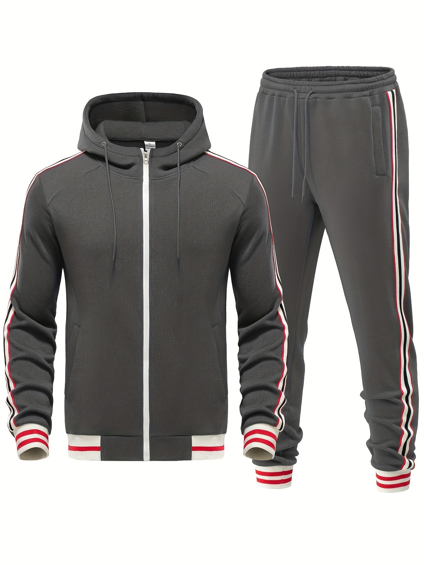 Damien | Striped Arm Hoodie and Pants Outfit Set