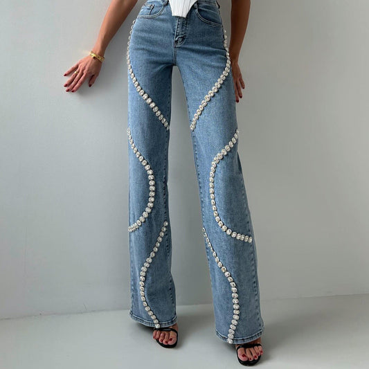 Celestine | Embellished Straight-Leg Jeans