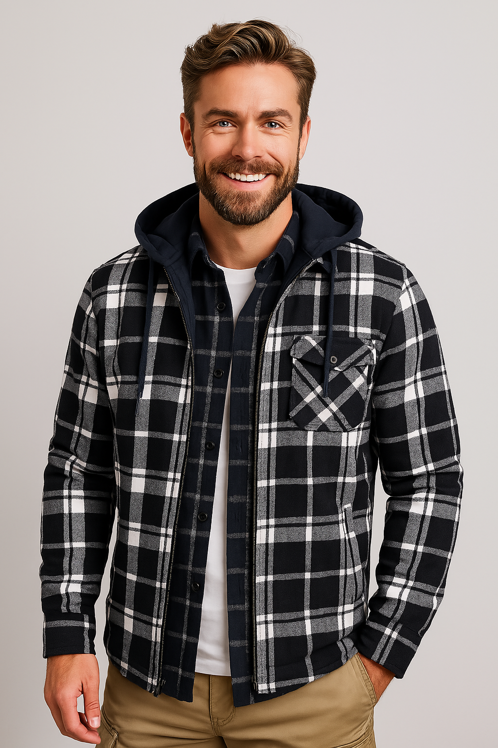 Hartstem | All Season Men Flannel Checkered Jacket for Versatile Year Round Wear
