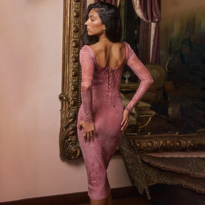 Francine | Elegant Pink Dress - Motheero