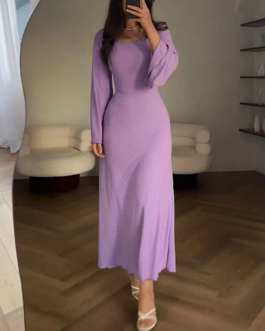 Allegra | Elegant Long-Sleeve Maxi Dress - Motheero