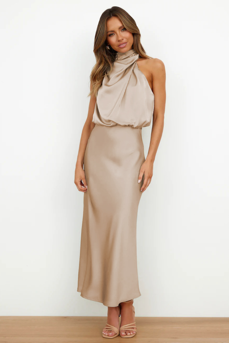 Elowen | Sleeveless Turtleneck Maxi Dress - Motheero