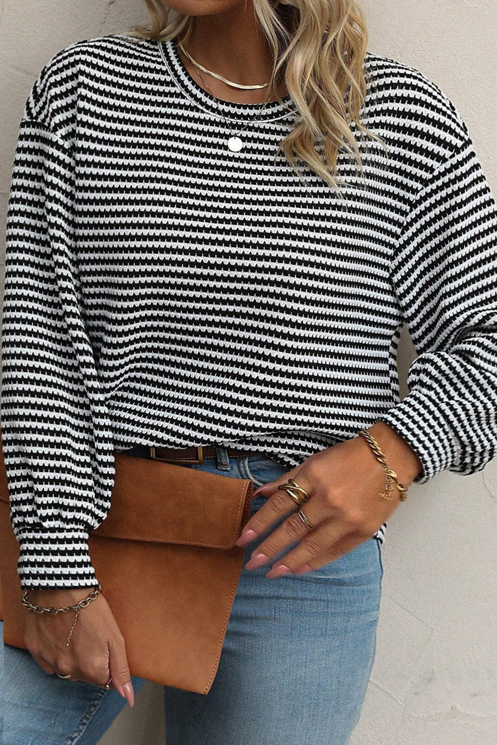 Marisol | Elegant Long-Sleeve Gauze Knit Shirt - Motheero