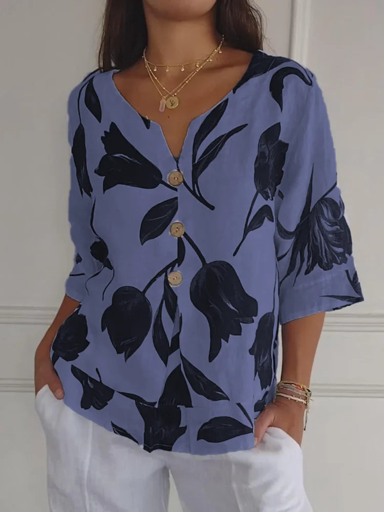 Mara | Casual V-Neck T-Shirt - Motheero