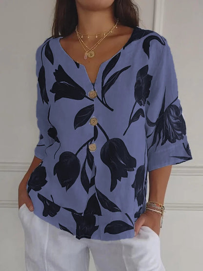 Mara | Casual V-Neck T-Shirt - Motheero