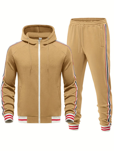 Damien | Striped Arm Hoodie and Pants Outfit Set
