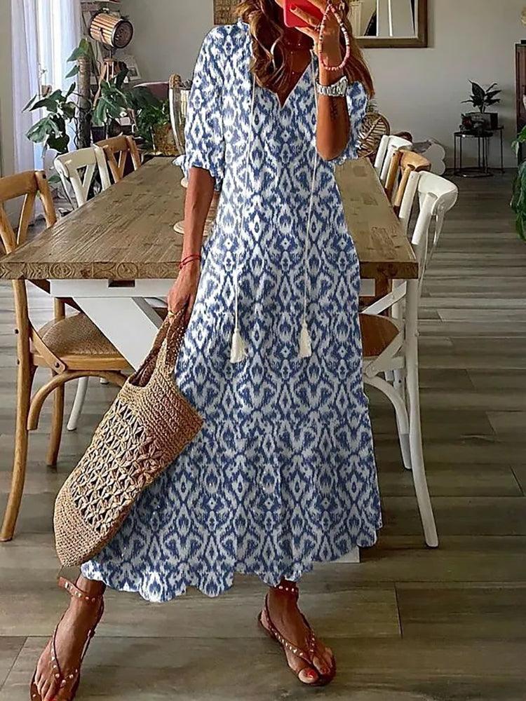 Naya | Flowy Summer Maxi Dress - Motheero