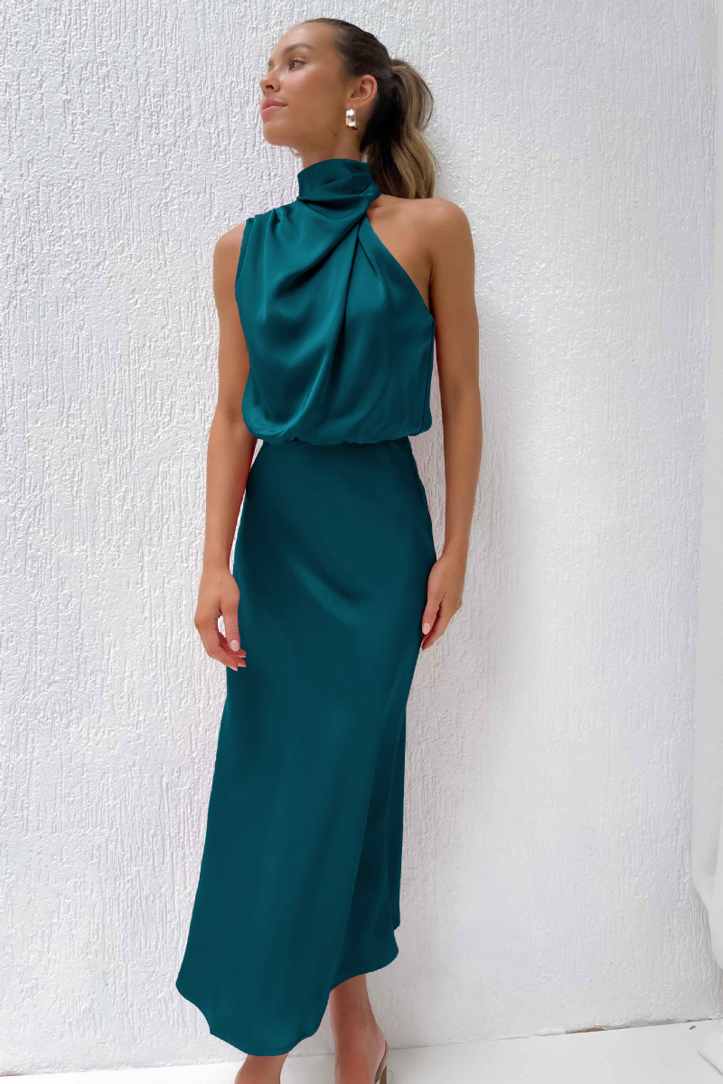 Elowen | Sleeveless Turtleneck Maxi Dress - Motheero