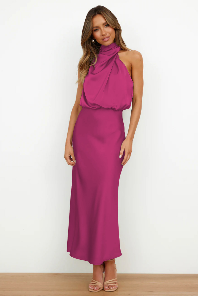 Elowen | Sleeveless Turtleneck Maxi Dress - Motheero