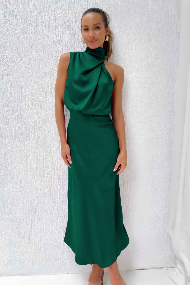 Elowen | Sleeveless Turtleneck Maxi Dress - Motheero