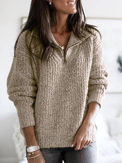 Aveline | Casual Knit High Collar Sweater