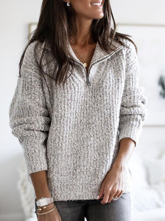 Aveline | Casual Knit High Collar Sweater