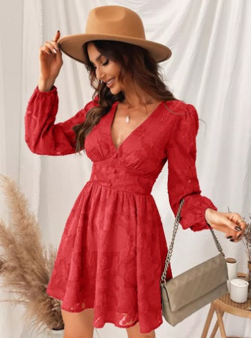 Elara | Satin Dress with Puff Sleeves - Motheero