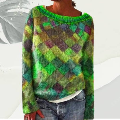 Leonie | Versatile Colorful Block Knit Sweater