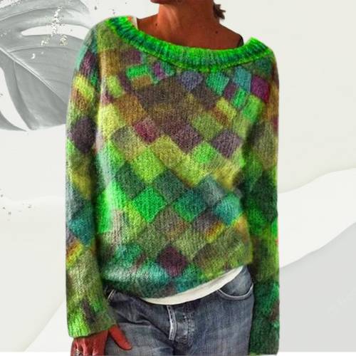 Leonie | Versatile Colorful Block Knit Sweater