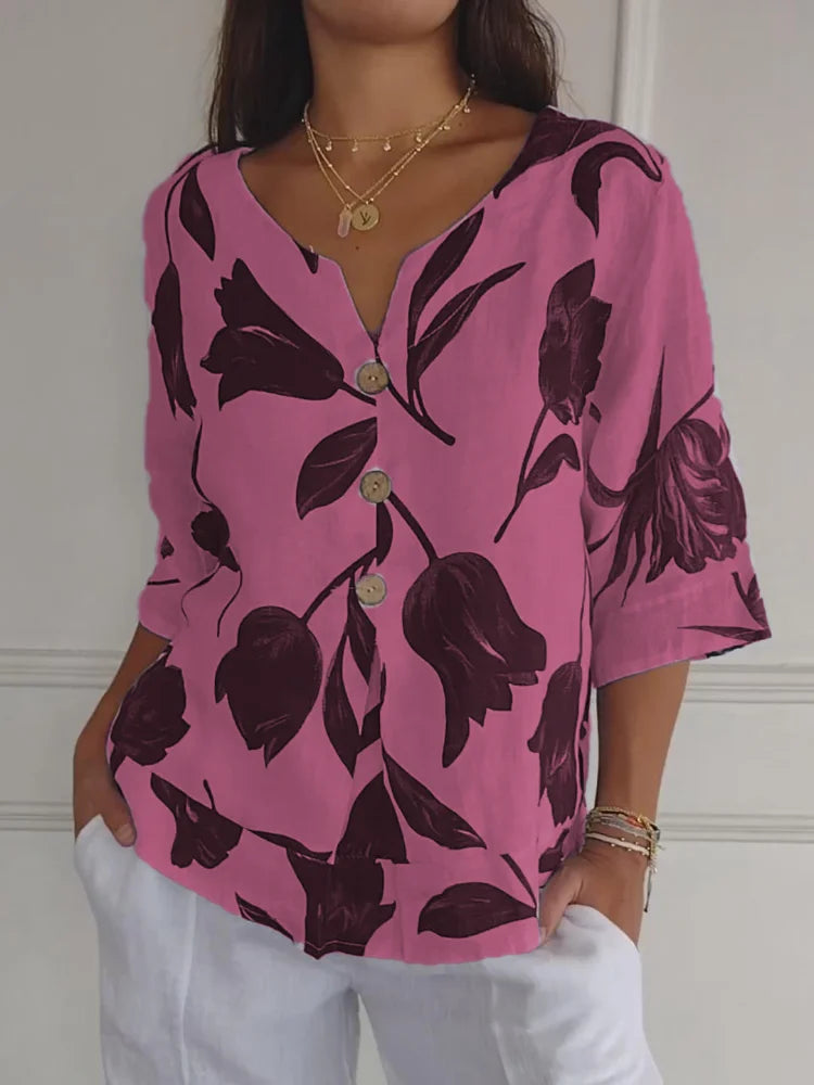 Mara | Casual V-Neck T-Shirt - Motheero