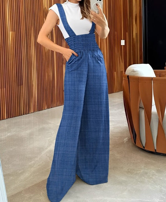 Valeria | Retro High Waist Overall One-Piece