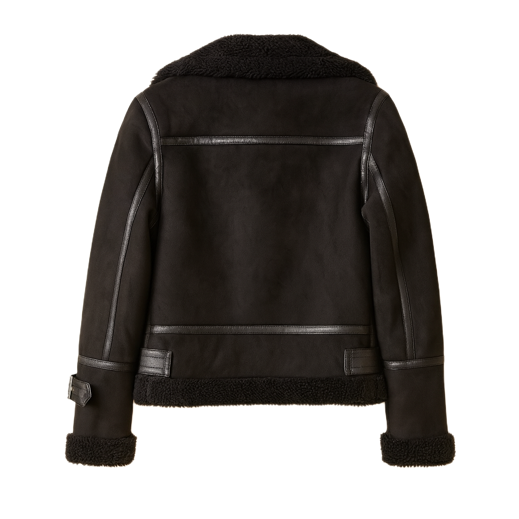 Naomi | Leather Women Jacket with Sherpa Lining