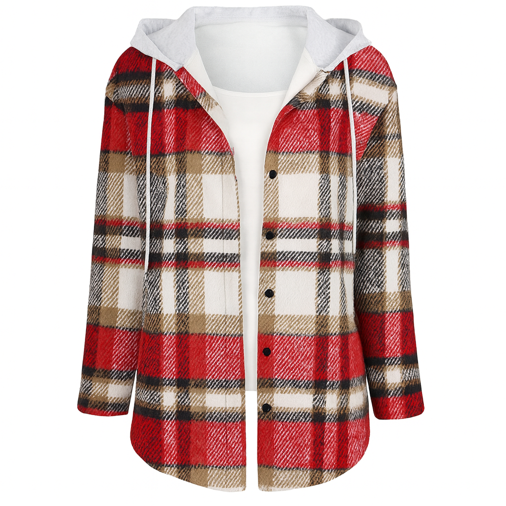 Callista | Modern Plaid Hooded Jacket for Women