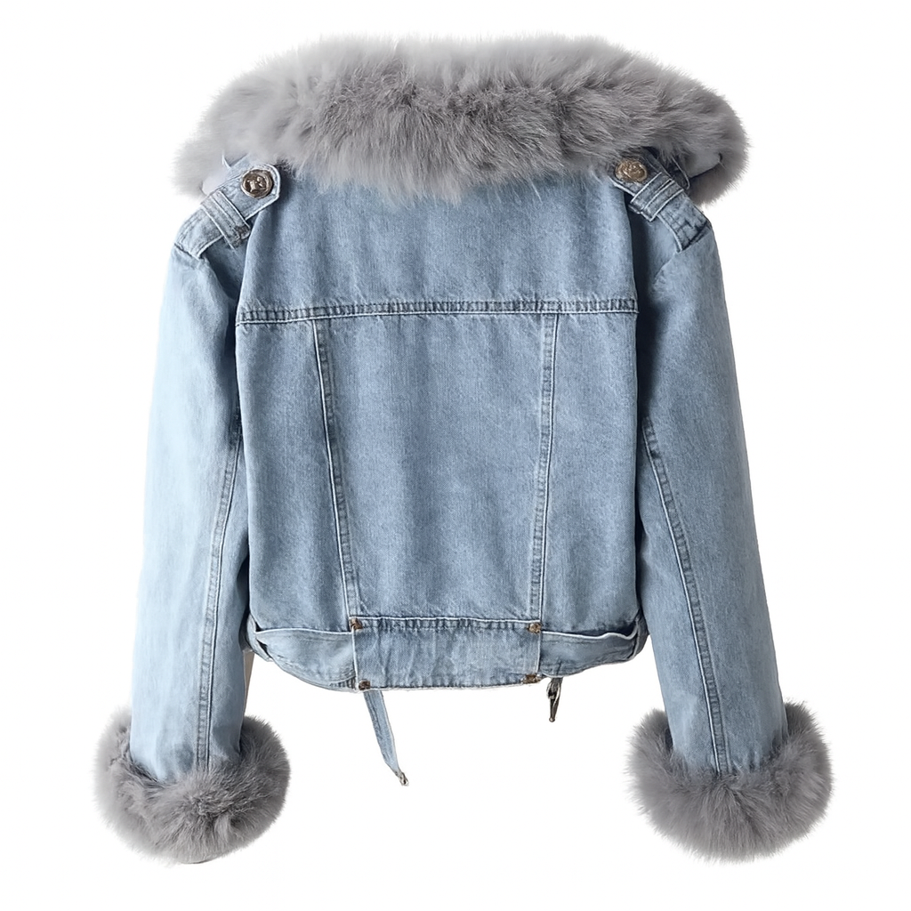 Mona | Urban Elegance Denim & Fur Jacket
