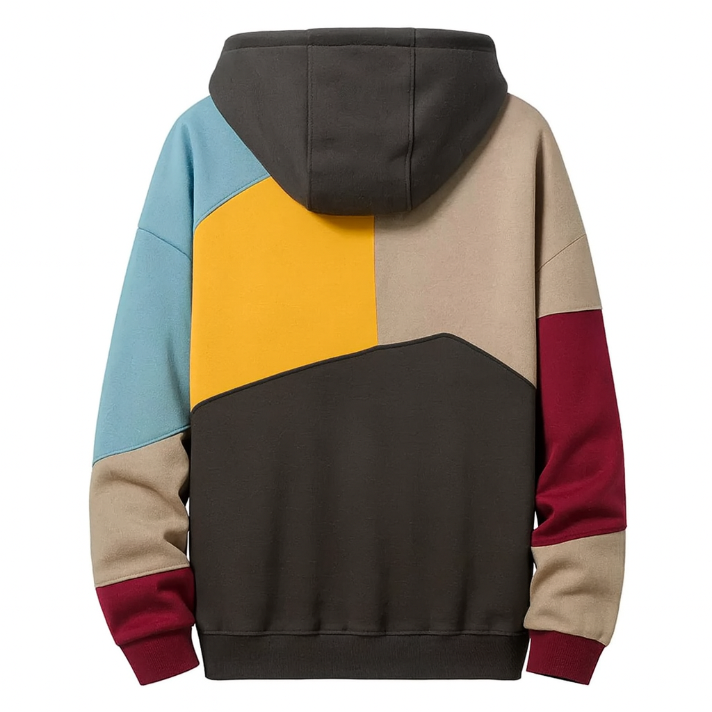 Kai | Oversized Cotton Hoodie with Patchwork Detail