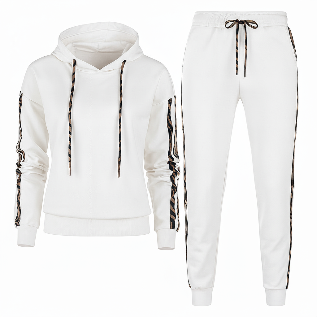 Alaina | Women Two-Piece Tracksuit Casual Elegance Stripped