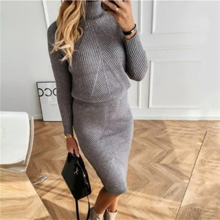 Kristel | Elegant Two-Piece Set with Sweater and Skirt