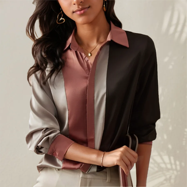 Aurelia | Luxe Patchwork Striped Blouse - Motheero