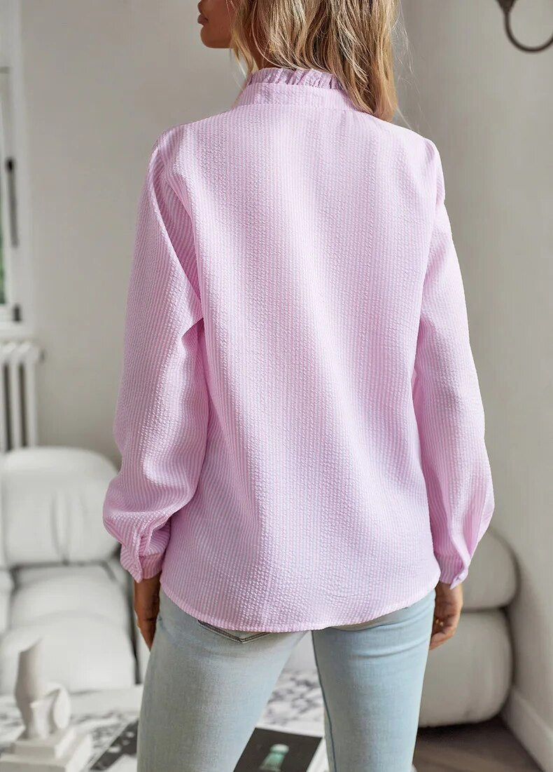 Lina | Elegant Long Sleeve Blouse - Motheero