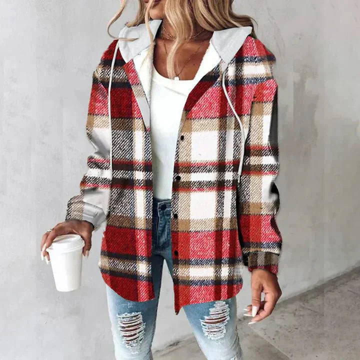 Callista | Modern Plaid Hooded Jacket for Women